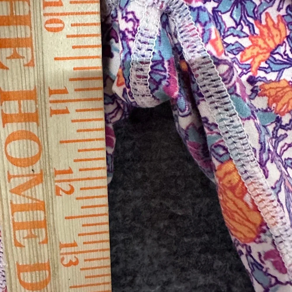 FP Movement Leggings Womens Size XS Purple Orange Floral High Waist Yoga Pockets